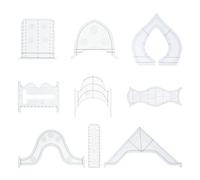 GRIRIW Quilting Accessories Templates 9pcs Acrylic Patchwork Rulers Set for Tailors and Sewing Projects