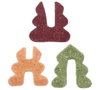 GRIRIW Rabbit Chew for Small Animals, 3-color Christmas Tree Hamster and Guinea Pig Teeth Grinding Treats, Natural Pet Molar Chew Snack for Rabbits and Chinchillas