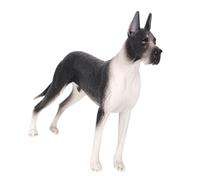 GRIRIW Realistic Great Dane Dog Model Sculpture, Solid Artificial Puppy Figurine, Lifelike Simulation Small Dog Decoration for Home and Desktop Display