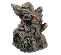 GRIRIW Reptile Terrarium Trunk Hideout with Old Man Design Natural Pet Cage Ornament for Climbing Basking and Hiding Safe Decorative Habitat Landscape for Lizards Tortoises and Amphibians