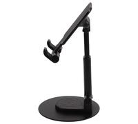 GRIRIW Rotatable Foldable Metal Phone Stand with Square Base Adjustable Mobile Phone Support for Desk Use for Office and Travel