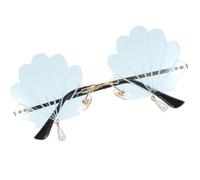 GRIRIW Seashell Rimless Sunglasses for Women with Comfortable PC Material and Retro Style, for Rave Parties and Group Photos, Lightweight Fun Party Eyeglasses