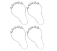 GRIRIW Shower Curtain and Metal with White 4pcs Strong Load-bearing Capacity Multi-functional Design, Style Hooks for Bathroom Shower Curtains