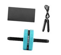 GRIRIW Silent Ab Wheel Roller with Knee Pad and Jump Rope for Women Fitness Equipment for Home and Gym Workout Safe Handles for Stability Portable in Blue and Black