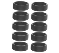 GRIRIW Silicone Rings for Men 10pcs Set Elastic Black Silicone Wedding Bands Comfortable Sports Rings Flexible for Daily Wear
