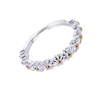 GRIRIW Silver Daisy Ring Valentines Day Jewelry Gift for Women Adjustable Elegant Open Flower Ring with Easy to Put and Take off Design for Everyday Wear