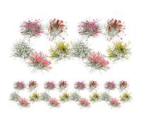 GRIRIW Simulation Flower Cluster and Grass Tufts 5Pcs with Bright Colours for Sand Table Decor and Miniature Landscape Scenes Suitable for DIY Small Area Greening