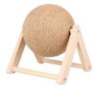 GRIRIW Sisal Cat Scratching Ball for Indoor Cats Medium L-shaped Kitten Claws Grinding Brown Sisal and Training Supplies