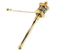 GRIRIW Six-syllable Handheld Prayer Wheel with Dual Bearings Portable Tibetan Buddhist Spinning Wheel for Travel and Meditation Painted Alloy Mini Pocket-sized Spiritual Tool for