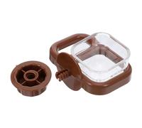 GRIRIW Small Animal Cage Water Dispenser and Hanging Food Bowl, Automatic Pet Water Feeder for Birds, Rabbits, Guinea Pigs, Chinchillas - Brown Square Hanging Feeder for Small Pets