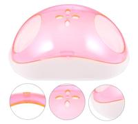 GRIRIW Small Pet Hamster Sand Bath House with Half Transparent Entrance Portable Stress Relief Bathroom for Hamsters and Chinchillas Includes Sand Filter Scoop Pink Plastic Random Color