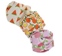 GRIRIW Small Washable Pet Diapers for Squirrels and Guinea Pigs - Elastic Adjustable Leakproof Urine Pants, 3pcs Peach Orange Watermelon Colors, Size S for Outdoor Small Animal Use