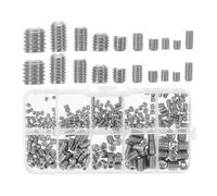 GRIRIW Socket Grub Screw Assortment Kit with Improved Torque Resistance 200pcs Stainless Steel M3-m8 Flat End Screws and Portable Design for Industrial Use