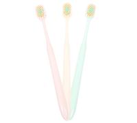GRIRIW Soft Toothbrushes for Adults 3pcs Wide Thin Brush Head Plastic Comfortable Teeth Cleaning for Household Use