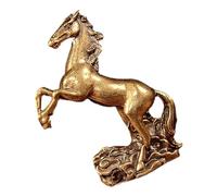 GRIRIW Solid Brass Horse Sculpture Cloud Base Feng Shui Ornament Standing Horse Figurine for Office and Home Decor Chinese Zodiac for Success and Prosperity