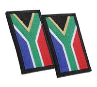 GRIRIW South African Flag Sewing Patch Badge 2pcs Fabric Hook and Loop Fastener for Lively Parties, Patriotic Spirit and Enhance the Experience