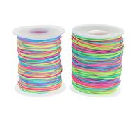 GRIRIW Stretch Cord for Crafts and DIY Jewelry Making Projects 2 Rolls Multicoloured Nylon Polyester Elastic String Resistant to Breaking for Bead Bracelets and Necklaces