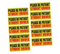 GRIRIW Student Driver Magnets Dustproof and Easy to Clean for Car Bumper and Windows 10 Pcs Yellow Pvc Magnetic Safety Warning Signs for New Drivers and Safety Awareness