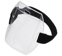 GRIRIW Sturdy Arm Badge Holders PVC Protective Cover with Adjustable Belt 2pcs for Id Cards and Badges, for Use in Subways and Airports