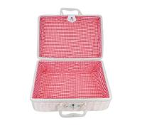 GRIRIW Suitcase with Lining Imitation Rattan Retro White Storage Box
