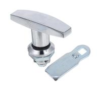 GRIRIW T Shaped Handle Lock Easy Installation and Elegant Appearance for Cabinet Doors with Keys, Zinc Alloy Material, Silver Colour Suitable for Toolboxes and Electrical Panel Doors