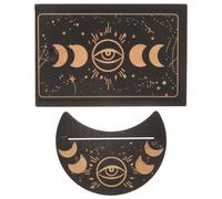 GRIRIW Tarot Card Box and Holder Wooden Card Box Black 1 Set Delicate Unique Storage Case for Tarot Telling Board Display