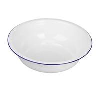 GRIRIW Thickened Vintage Enamel Mixing Bowl Deep Soup Dish Pure White Enamelware Basin for Kitchen Vegetable Washing Multifunctional Wash Basin