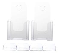 GRIRIW Transparent Acrylic File Storage Shelf and Desktop Book Holder Organizer with Catalog Stands and Card Boxes for Office Home and Business Desk Display