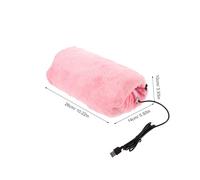 GRIRIW USB Rechargeable Electric Hand Warmer Plush Hand Muff with Overcharge Protection Soft Heat Pad for Winter Office Workers and Students Promotes Pink