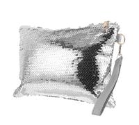 GRIRIW Vintage Glamour Silver Sequin Bag Evening Clutch Purse for Wedding and Parties, Small Practical Size Handcrafted Sturdy Dress Purse for Evening and Night out Clutches