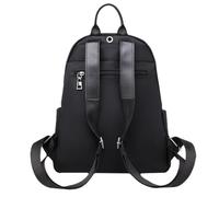 GRIRIW Waterproof Backpack Outdoor Backpack Simple Oxford Cloth Black Large Capacity Single Shoulder Carrying with External Headphone Hole for Women Travel and Outdoor