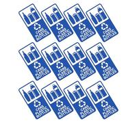 GRIRIW Waterproof Self-Adhesive Bottle Recycling Label Stickers, 12pcs Small Sturdy Recycle Signs for Containers, Water Bottles, Trash Bins, Suitable for Home, Office, Schools, and Public