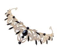 GRIRIW Wedding Headband for Bride with Crystal Rhinestones and Leaf Crown Design, Anti-rust Zinc Alloy Material, Classic Princess Style for Birthdays and Showers