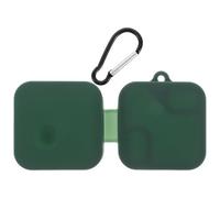 GRIRIW Wireless Earbud Case for Nothing Ear 2024, Dark Green Silicone Protective Cover with Carabiner, Soft Earphone Carrying Case for Wireless Headphones Storage and Travel