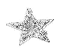 GRIRIW Women Clothes Brooch Silver Star Pin Vintage Alloy Corsage, Five-pointed Star Rhinestone Brooch for Coats and Scarves, Elegant Decorative Badge