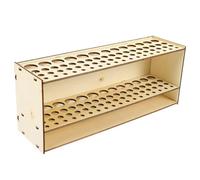 GRIRIW Wood Paint Brush Holder Rack for Desk and Wall-mounted, Detachable Multi-function Organizer for 67 Brushes, Wooden Pen Storage Stand for Art and Office Supplies