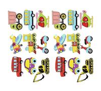 GRIRIW Wooden Buttons Mixed Color 100Pcs 1.18 Inch Car Plane Train Aeroplane Buttons Suitable for DIY Crafting and Handmade Projects