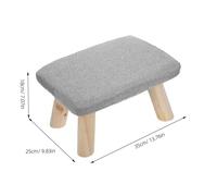 GRIRIW Wooden Foot Stool Small 35X25X20Cm Light Grey Solid Wood Footrest for Home Office Under Desk Ergonomic Prayer Bench and Yoga Seat
