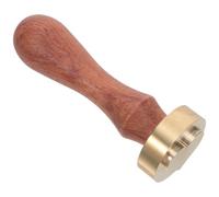GRIRIW Wooden Grip Brass Ice Press Tool Heart Pattern Ice Cube Stamp for Whiskey Glasses and Home Bar Drink Decoration 1.26 Inch