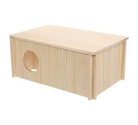 GRIRIW Wooden Hamster House 32x20x13cm Rectangular Small Pet Sleeping Nest Maze Design for Hamsters and Rabbits Pet Accessory Indoor Hideout