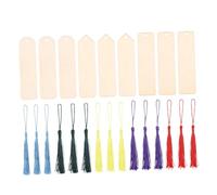 GRIRIW Wooden Unfinished Bookmark Set with Tassels DIY Craft Tags for Readers Students Writers Blank Wood Page Markers for Painting Drawing Creative Gifts
