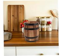 GRIRIW Wooden Utensil Holder Compact Desktop Storage Organizer for Spoons Forks Chopsticks Rustic Wood Cutlery Holder for Kitchen Countertop and Dining Table