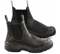 GriSport Chukka Mens Steel Toe/Midsole Chelsea Pull On Boots - Brown - UK 10.5 / EU 45