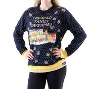 Griswold Family Christmas Ligh Up House Dark Navy Ugly Sweater (Adult Medium)