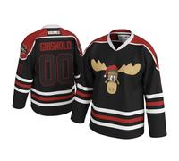 Griswold Moose Clark #00 Hockey Jersey - X-Mas Vacation Stitched Letters & Numbers, Fan Apparel, Breathable Polyester, S-5XL, Black, M