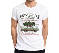 Griswold's Tree Farm a Christmas Tradition Family Vintage Car Men's T-Shirt, White, XXL