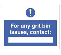 Grit Bin Issues Contact (Blank Space) Safety Label