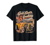 Grit, Guts and Gasoline Vintage Pinup Hotrod Art Value Graphic T-Shirt