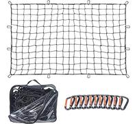 Grit Performance Cargo Net for Roof Rack - 22 x 38 Inch, Heavy-Duty, Mesh Square Bungee Netting with 12 Black Clips and Storage Bag - Holds Small and Large Loads