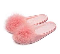 GRITHEIM Women's Feather Slippers, rose, 35.5/37 EU